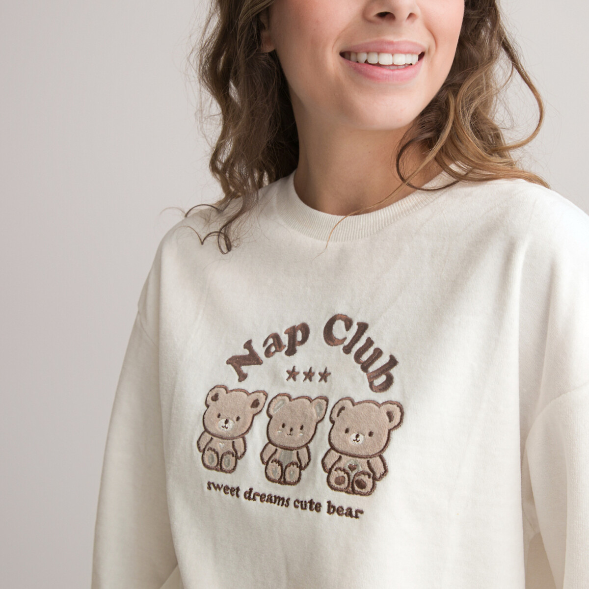 Pyjama velours, motif oursons ecru, LA REDOUTE COLLECTIONS