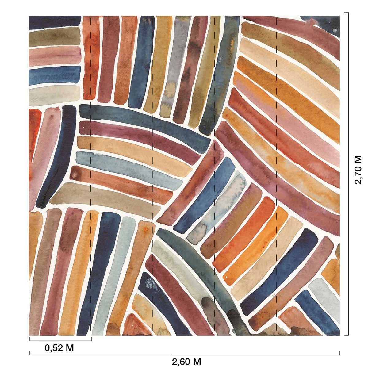 Papier peint sillons colorés intissé, HEXOA