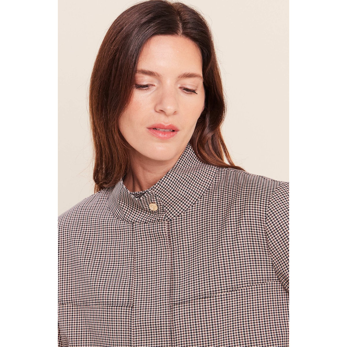 Veste col montant doublée marron, BREAL