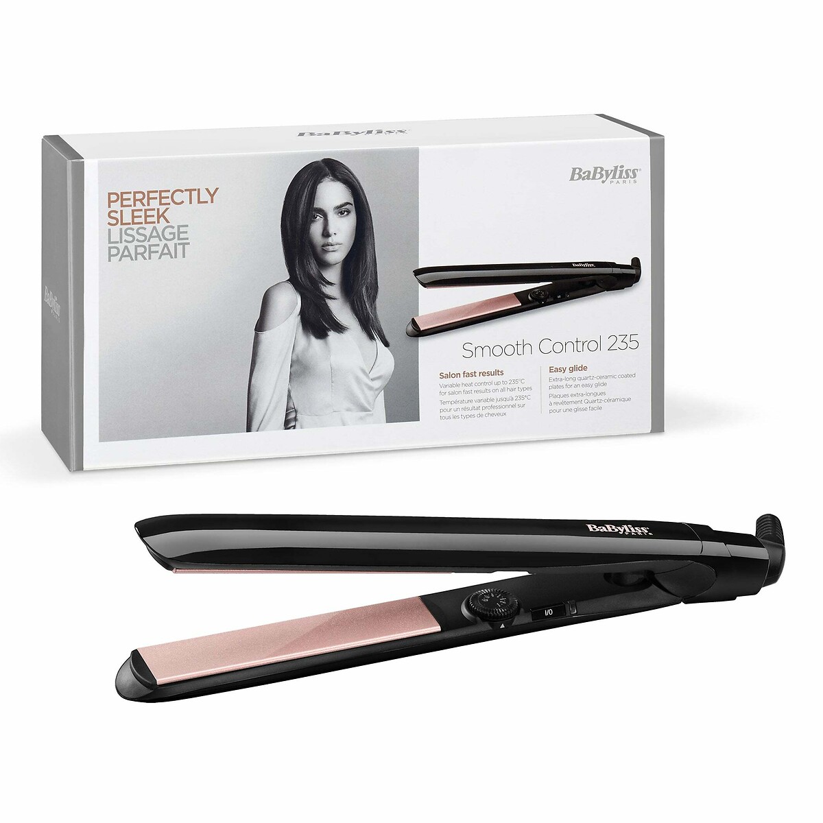 Lisseur Smooth Control 235 noir/or, BABYLISS