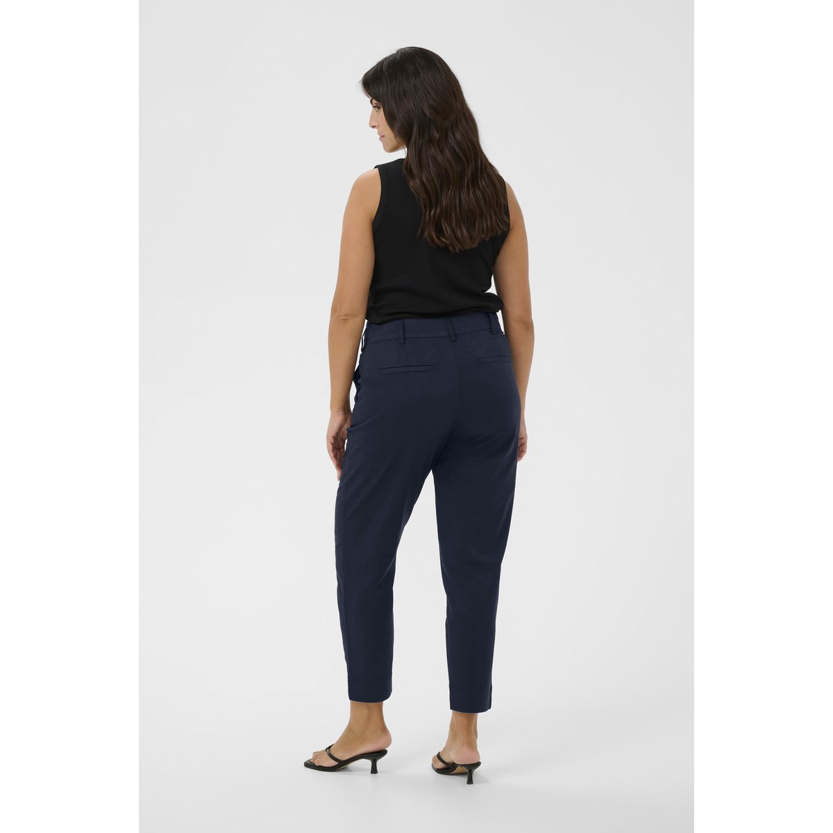 Pantalon casual bleu midnight marine, KAFFE CURVE