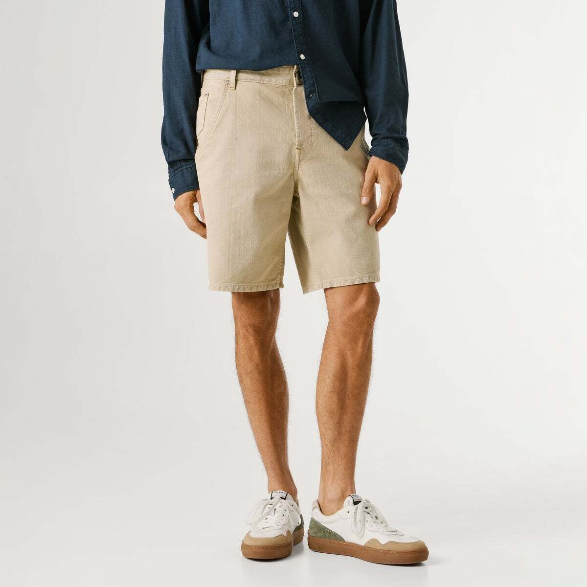 Bermuda En Sergé Coupe Large 11oz garment dye comfort denim, PEPE JEANS