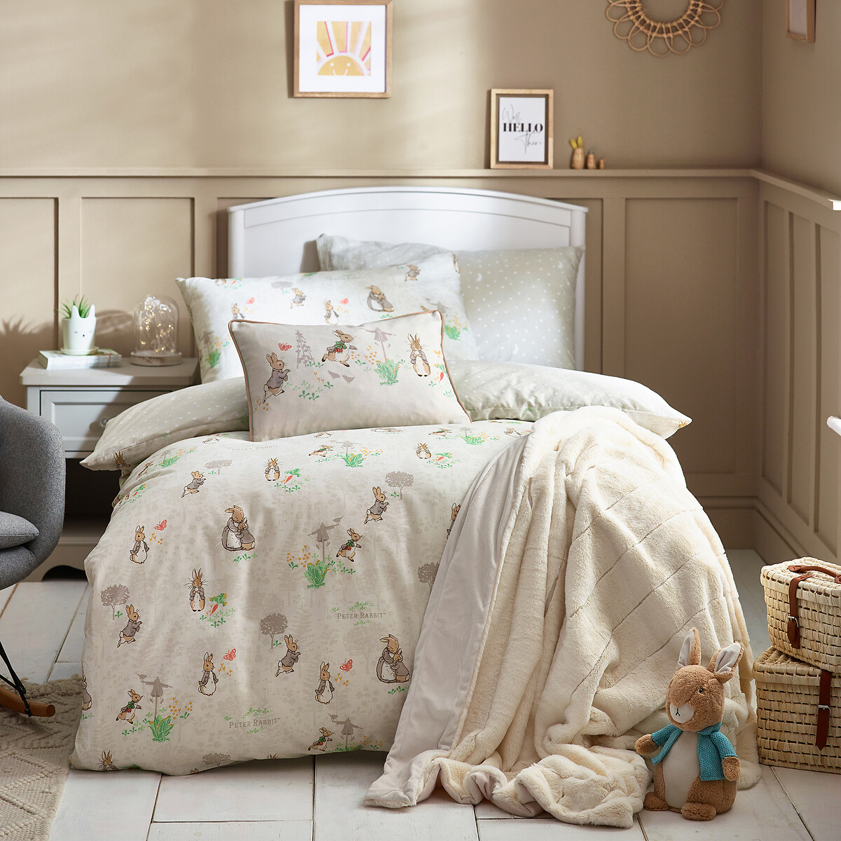 Peter Rabbit Classic 100% Cotton Duvet Cover and Pillowcase Set natural, PETER RABBIT