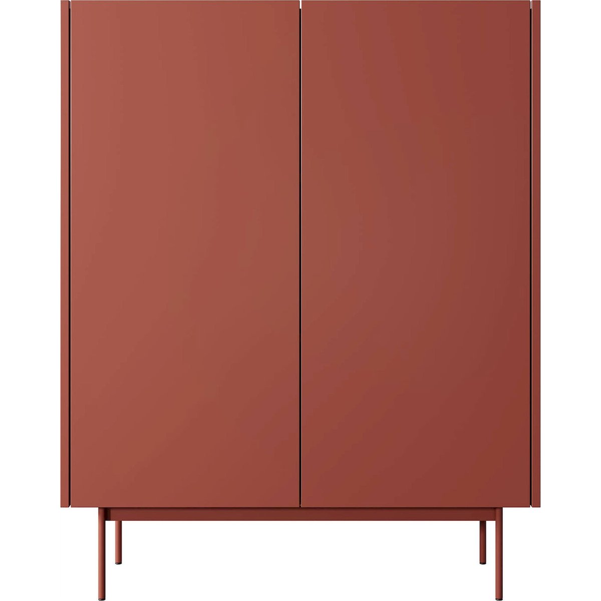 Commode haute 2 portes collection COLOR brique, RECOLLECTION