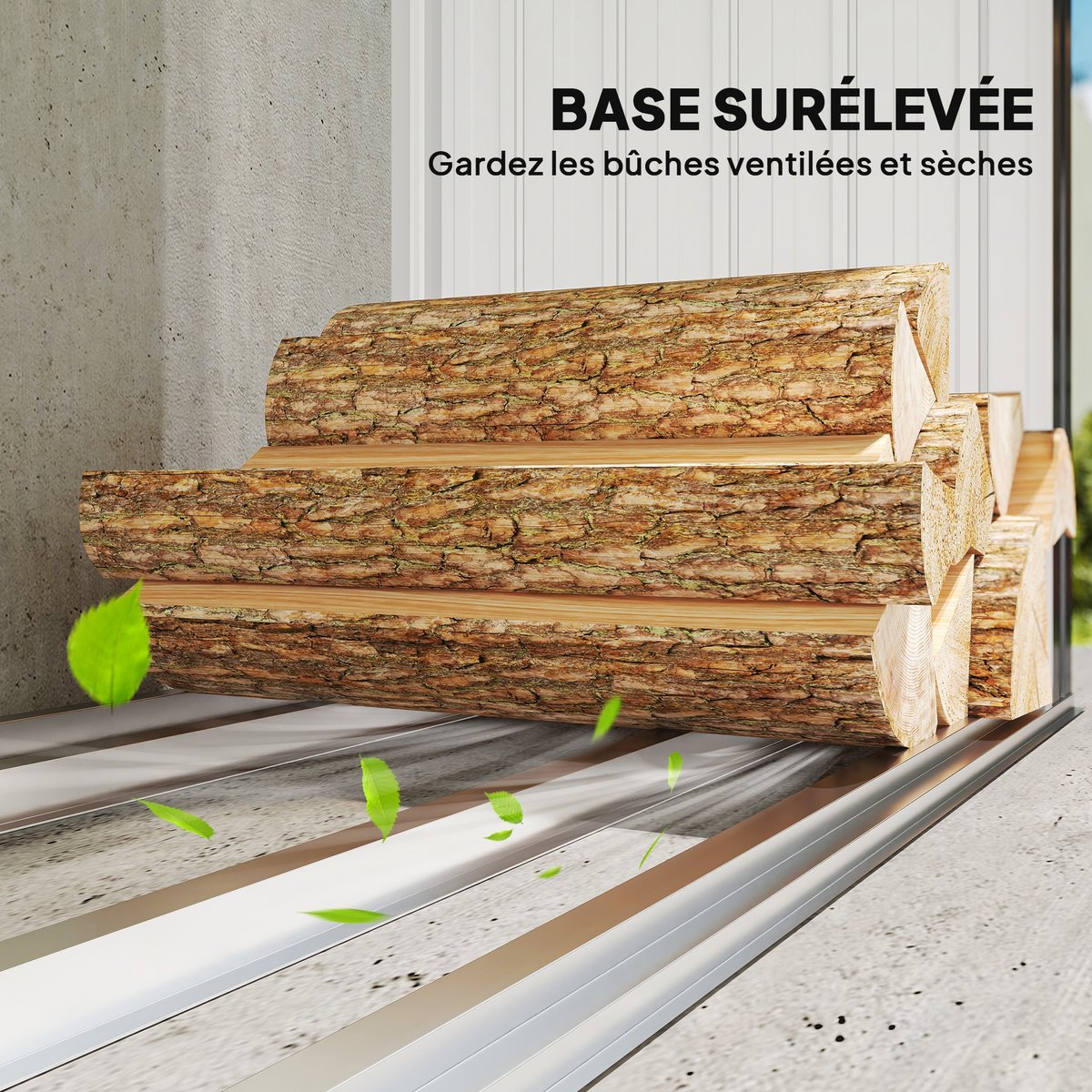 Abri pour le stockage du bois Acier galvanisé gris foncé, OUTSUNNY