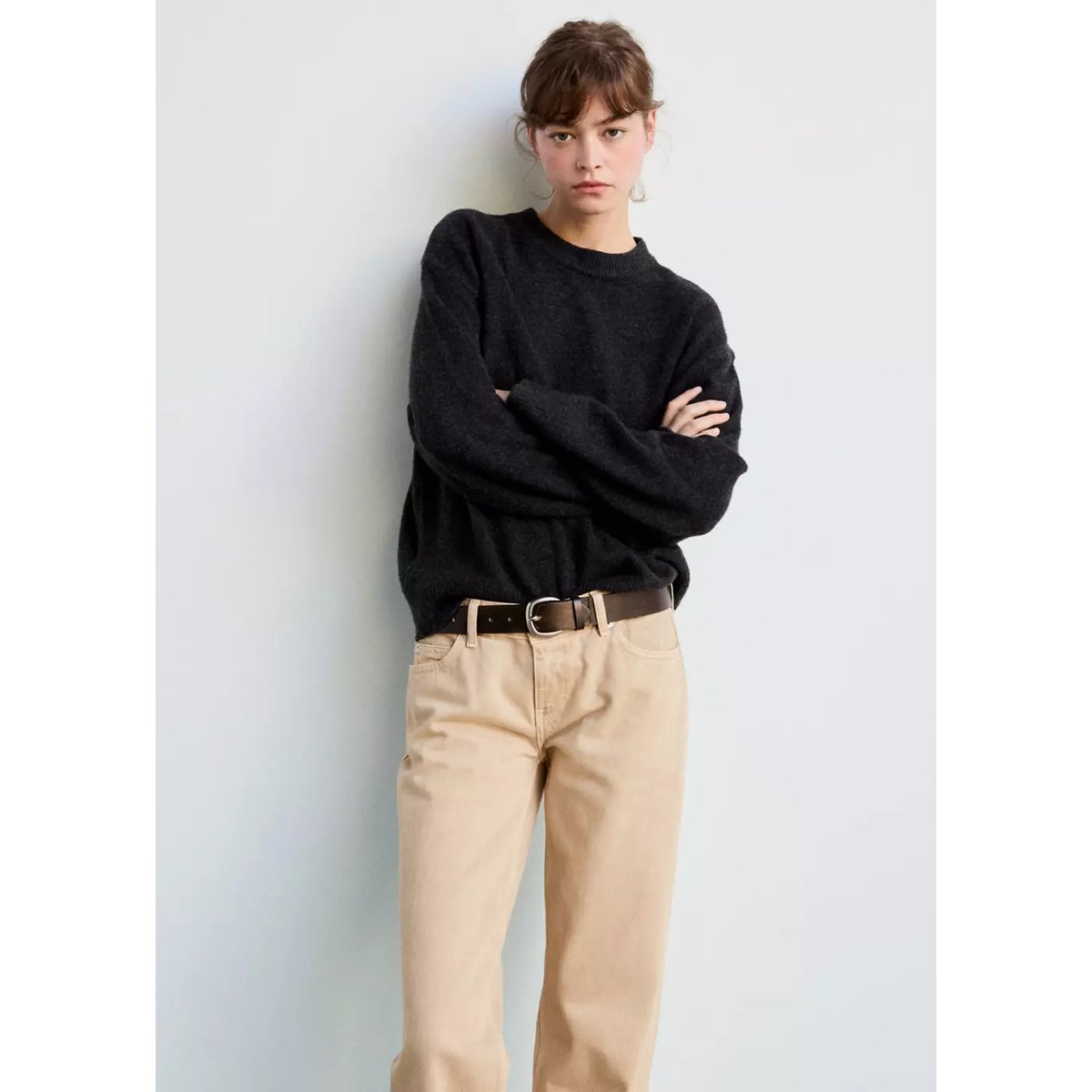 Jean droit taille basse sable, MANGO