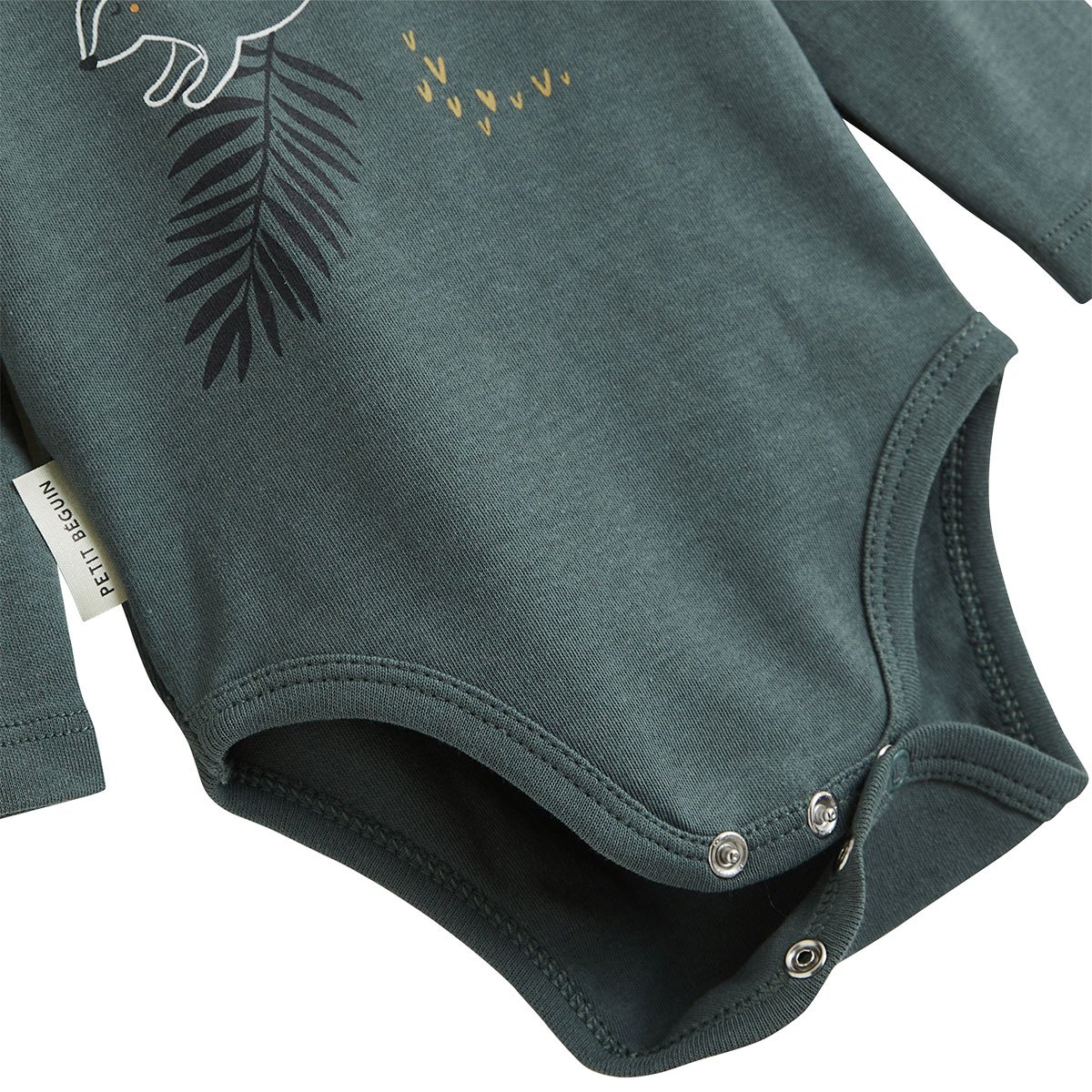 Lot de 2 bodies bébé manches longues Elliott vert, PETIT BEGUIN