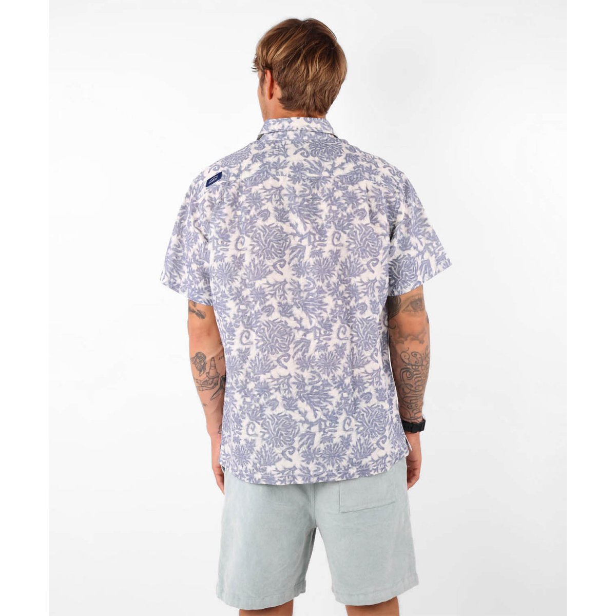 Chemise manches courtes lin coton BARREL sel, OXBOW