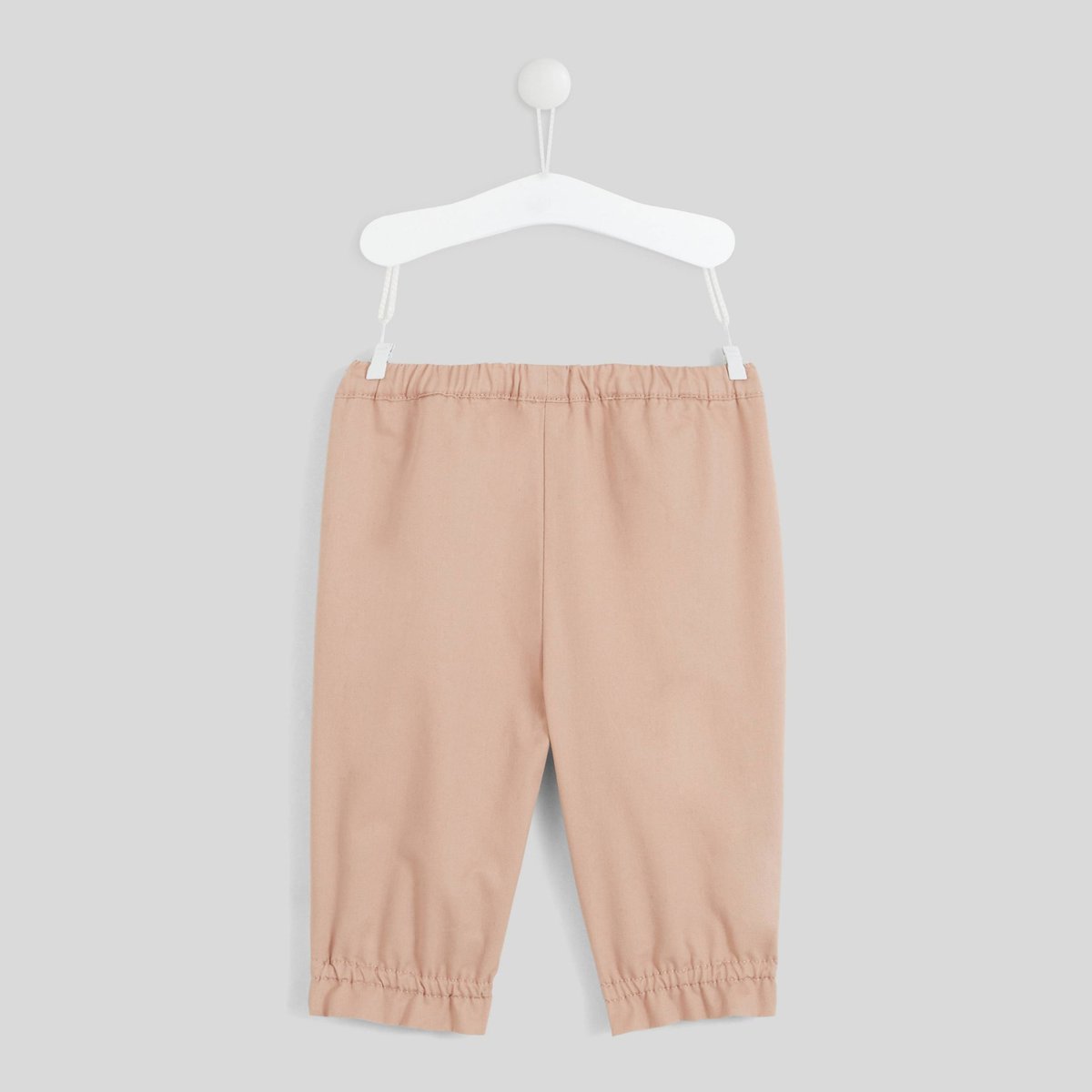 Sarouel à poches uni en coton babyblush, BOUT'CHOU
