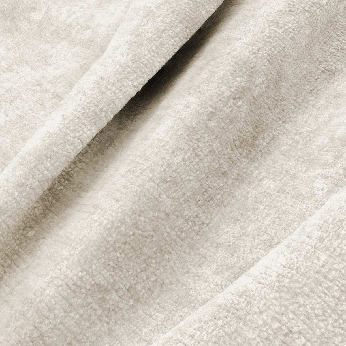 Fauteuil rotatif 180° en velours texturé FLARE crème, SIA HOME
