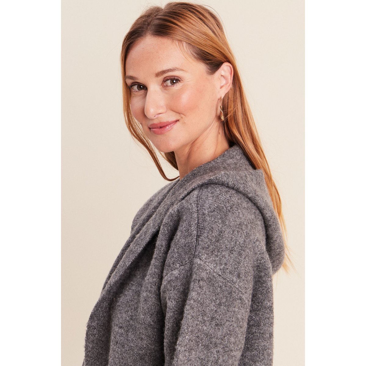Gilet droit long gris foncé, BREAL