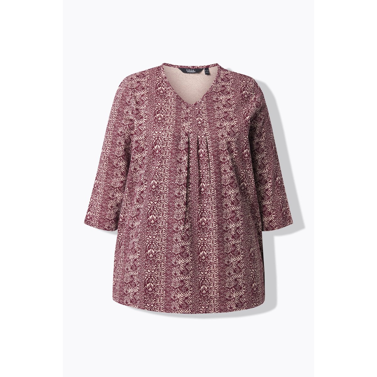 T-shirt, plis fantaisie, ligne en A rouge cerise foncé, ULLA POPKEN