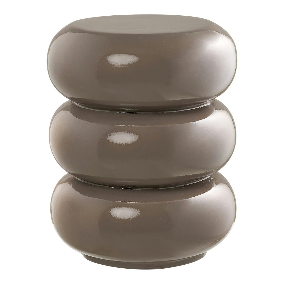 Table d’appoint vintage design galbé 70s marron brillant TULUM marron, PIER IMPORT