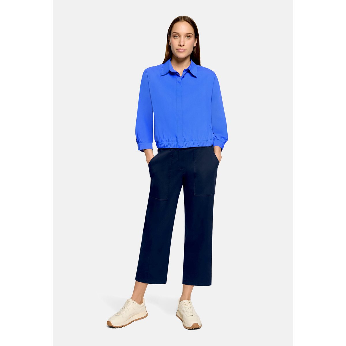 Pantalon en toile unicolore dark sky, BETTY BARCLAY