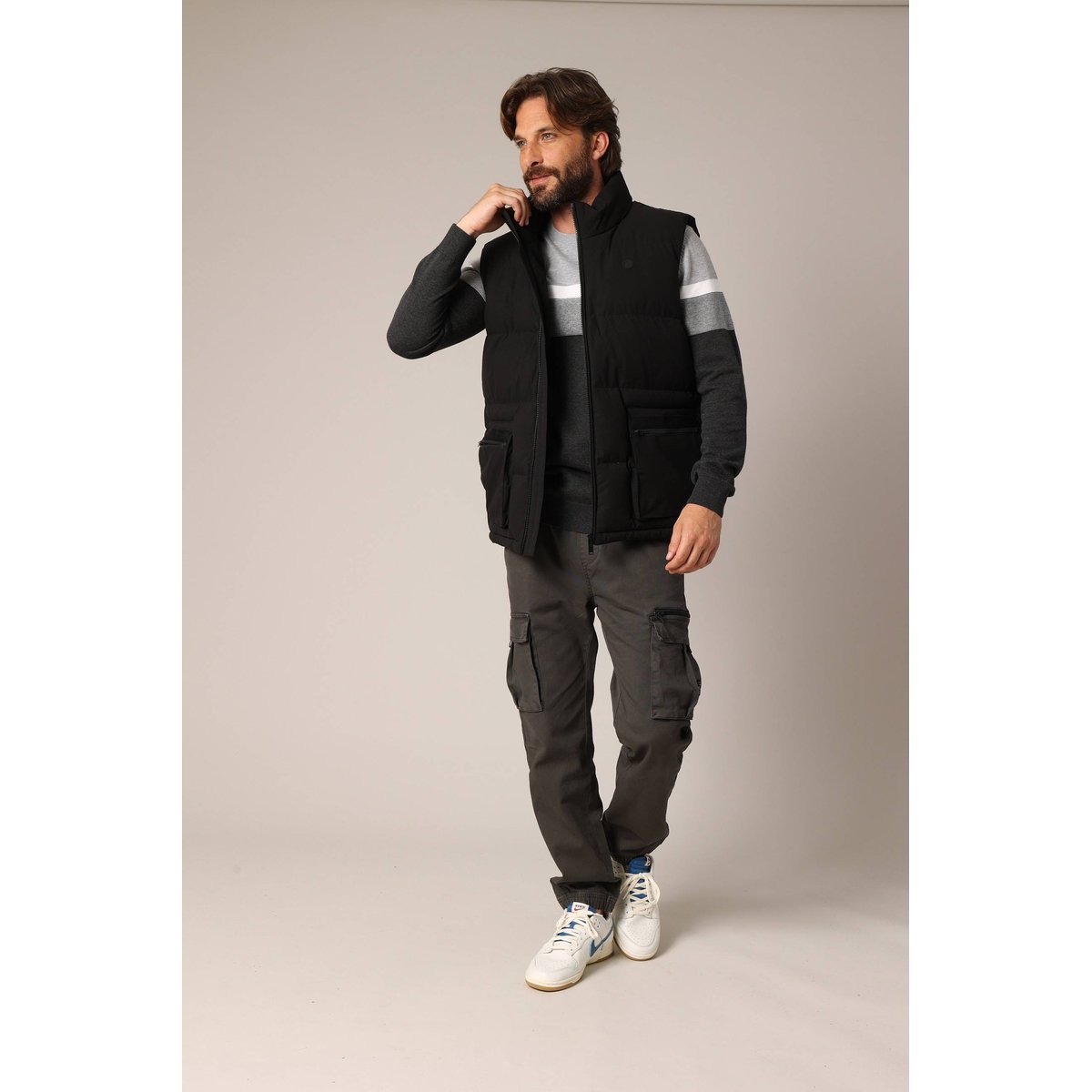 Doudoune sans manches, look urbain et fonctionnel TARMAC noir, DEELUXE