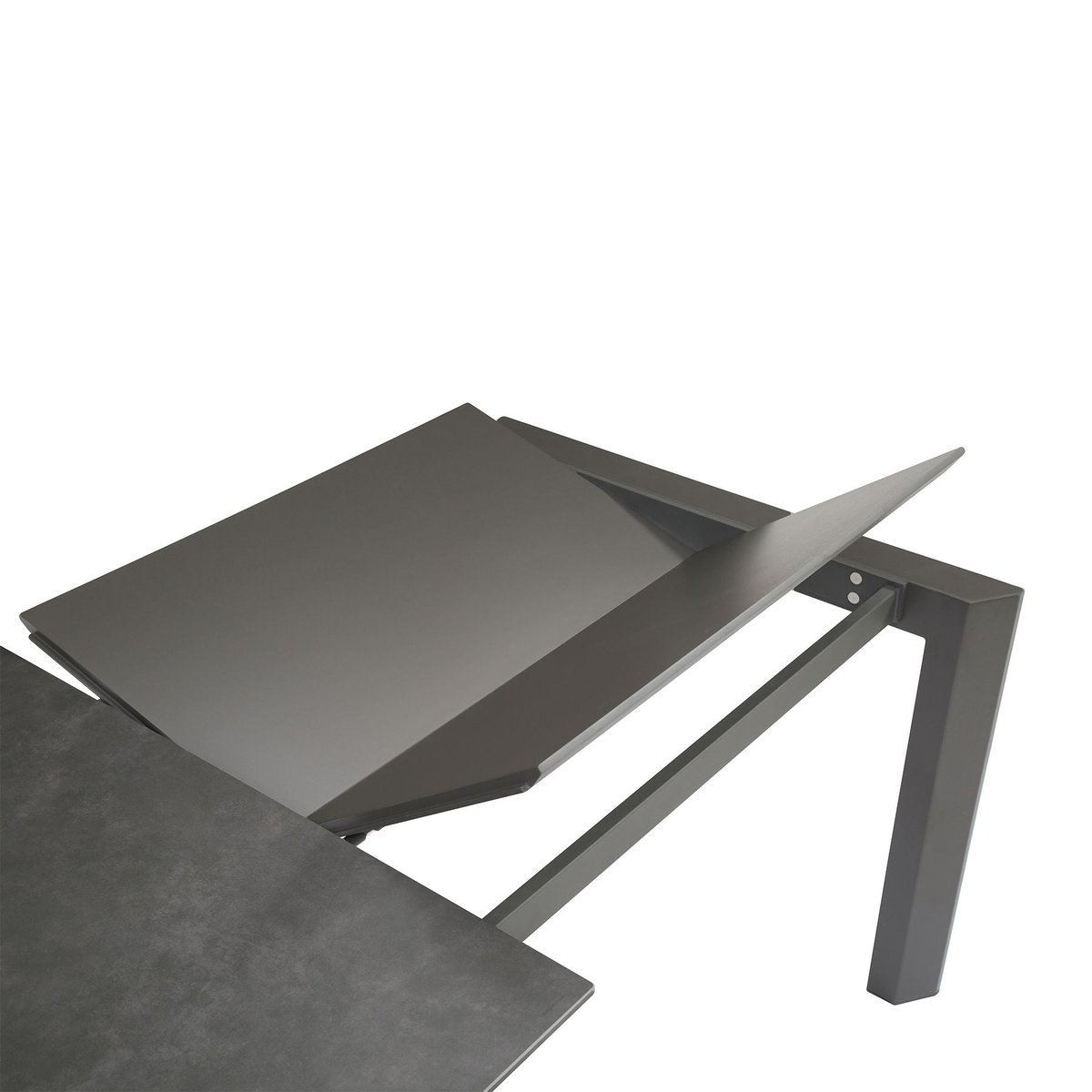 Table repas en céramique 160 cm avec allonge noir, ZAGO