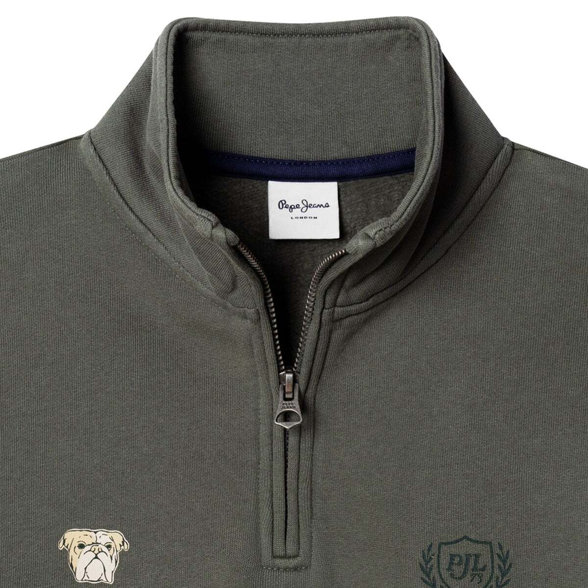 Sweat À Demi-Zip Coupe Décontractée vert pin, PEPE JEANS
