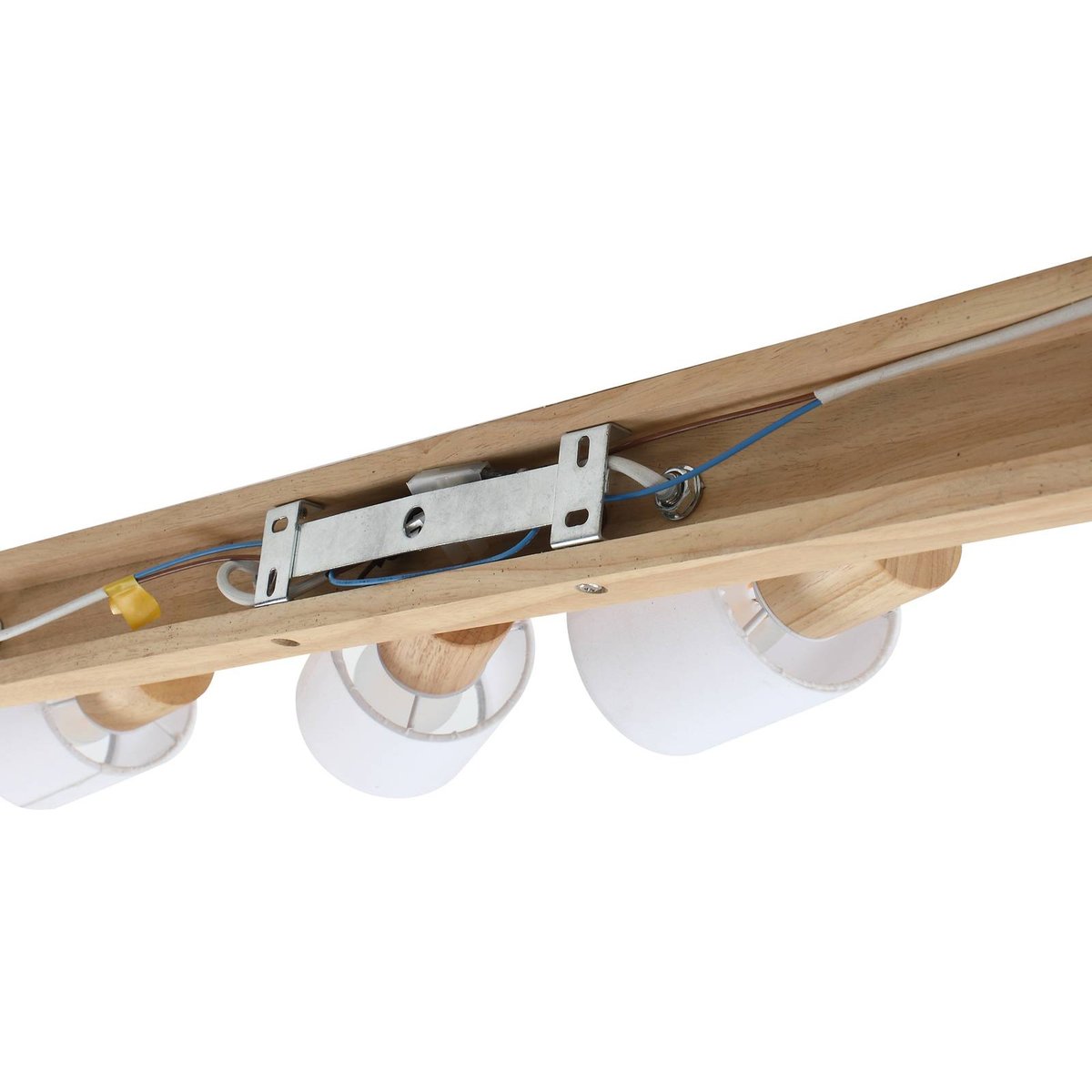Spot en bois moderne, Wanessa bois clair, blanc, LINDBY