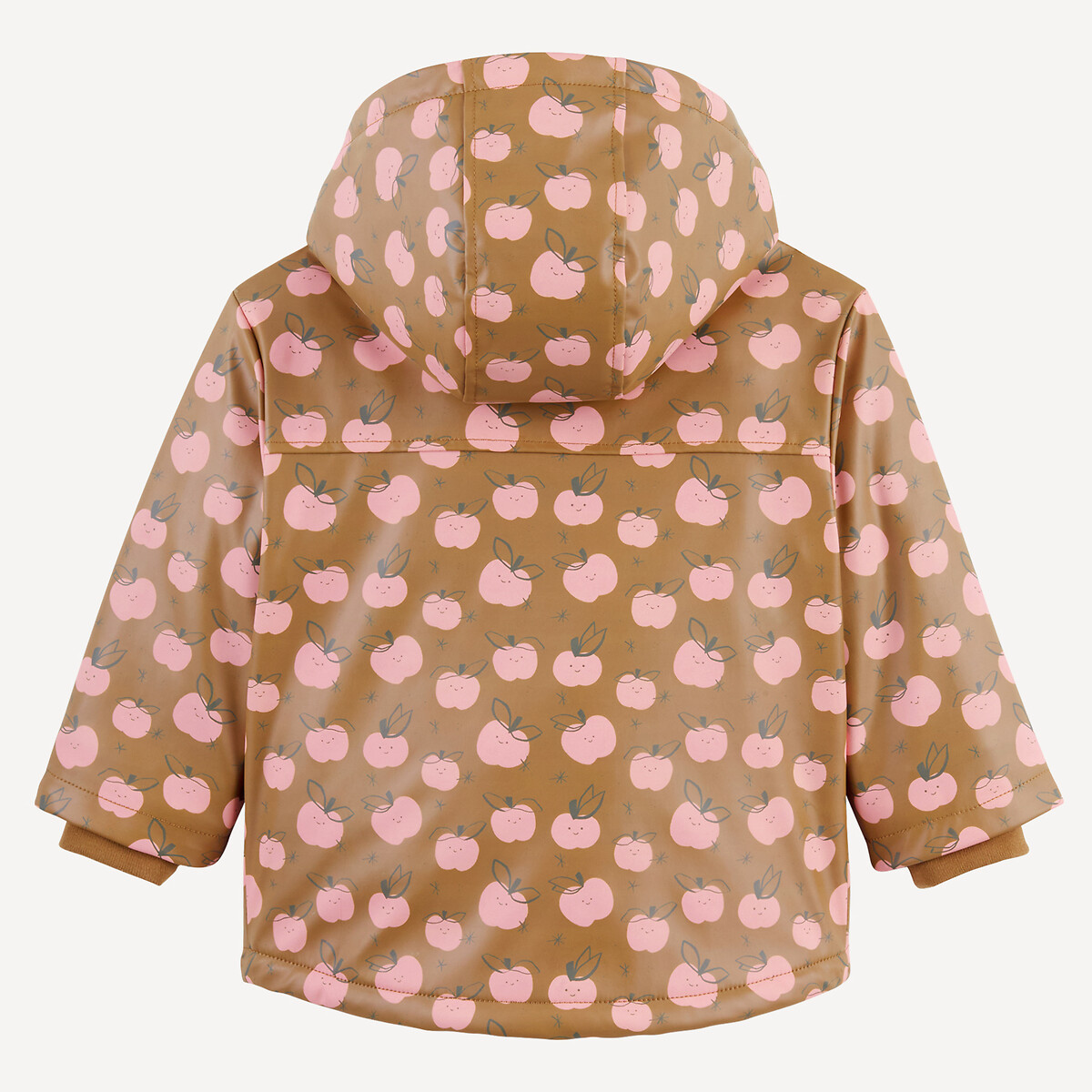 Manteau à capuche imprimé pommes, doublé sherpa kaki, LA REDOUTE COLLECTIONS