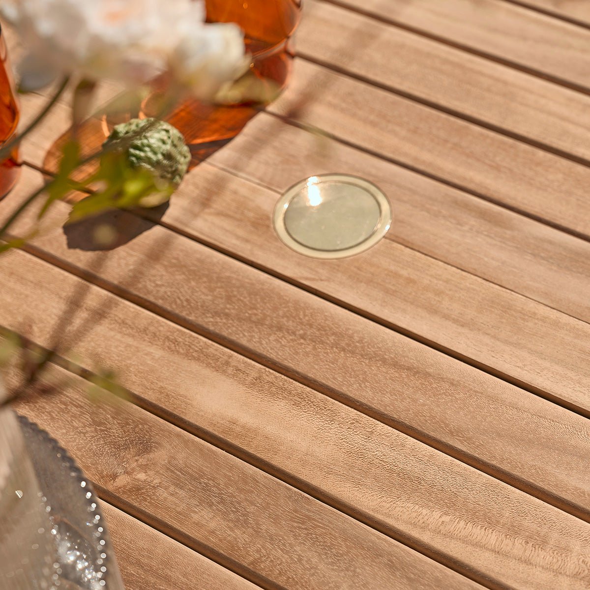 Salon de jardin en teck massif extensible 8/10 places MALTE naturel, BERAH GETAH