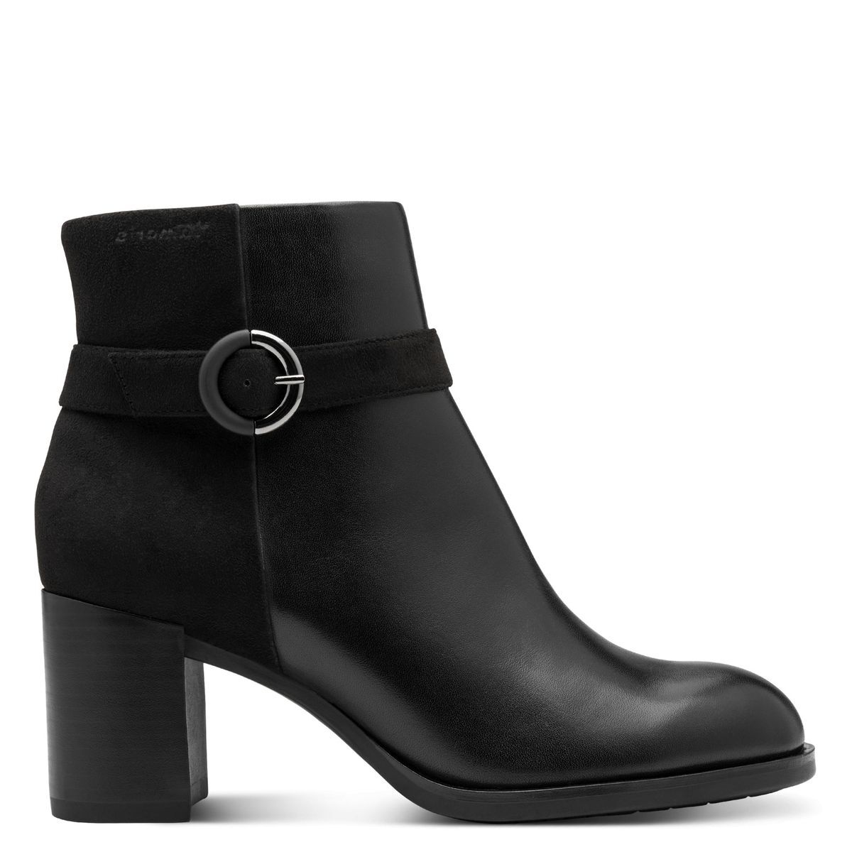 Bottine en cuir noir, TAMARIS