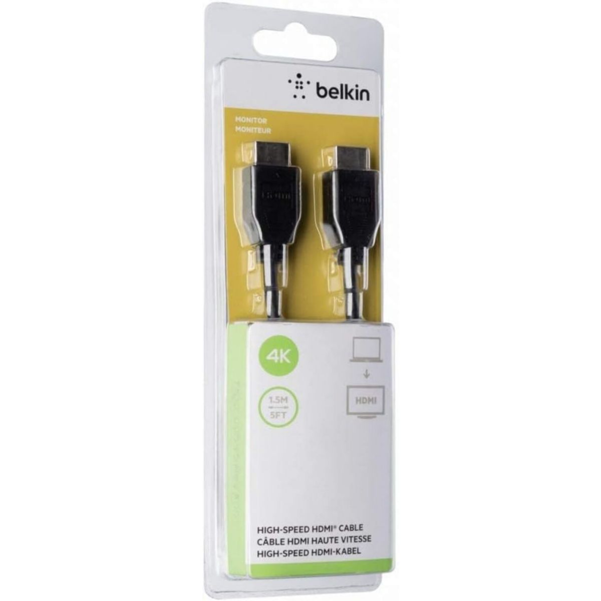 Adaptateur HDMI 2.0 1.5M Noir F3Y017bt1.5MBLK couleur unique, BELKIN