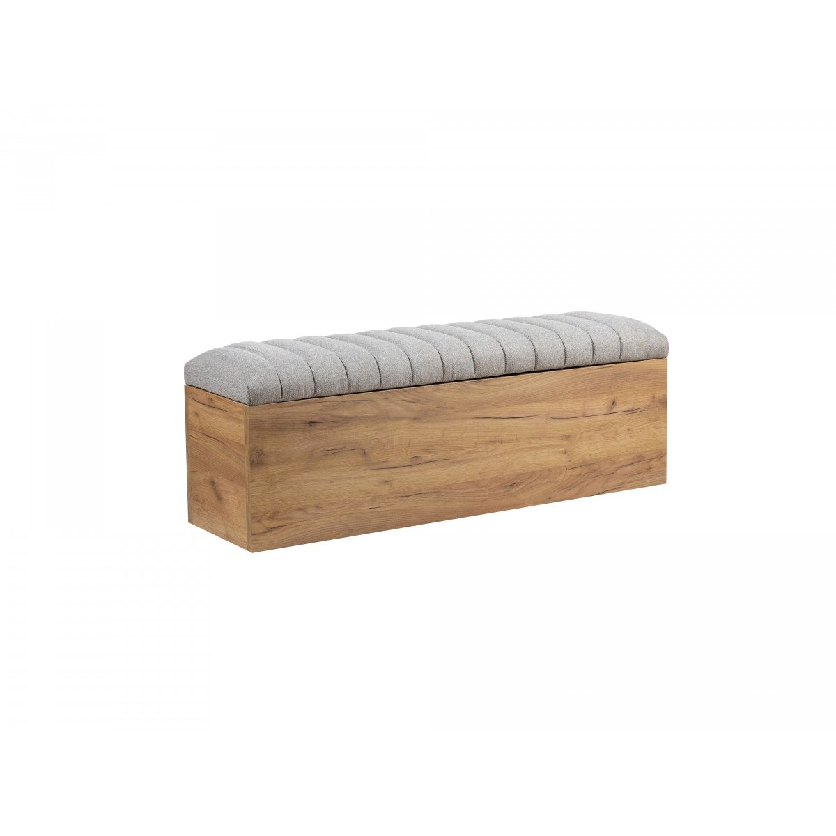 Lit MDF revêtement tissu texturé, OCEANE gris, BOBOCHIC