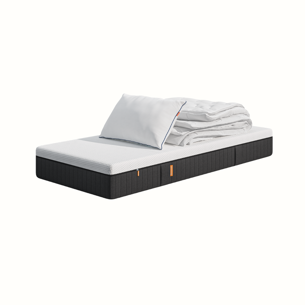 Pack Matelas Original + Oreiller Original Confort + Couette blanc/gris, EMMA