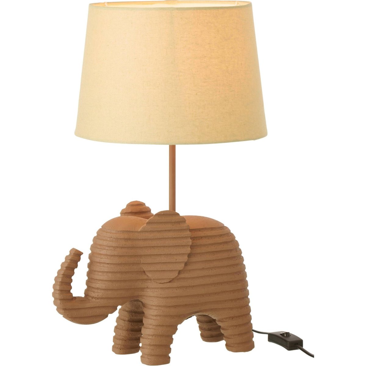 Lampe de table éléphant en résine marron et beige, RECOLLECTION