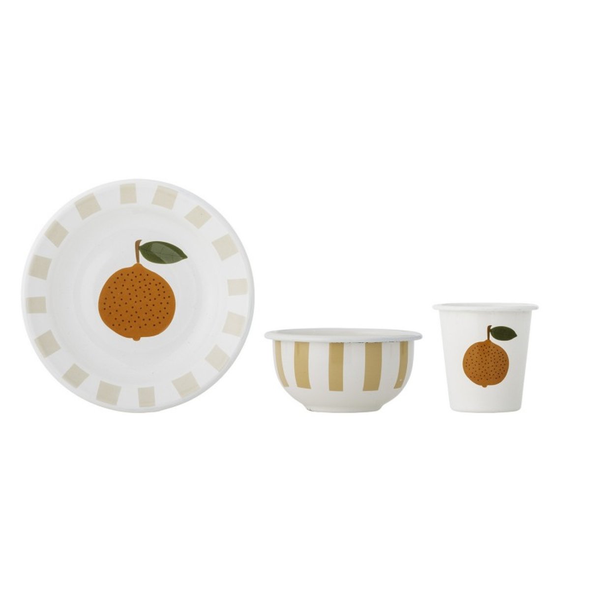 Set de vaisselle bébé métal AGNES orange, BLOOMINGVILLE