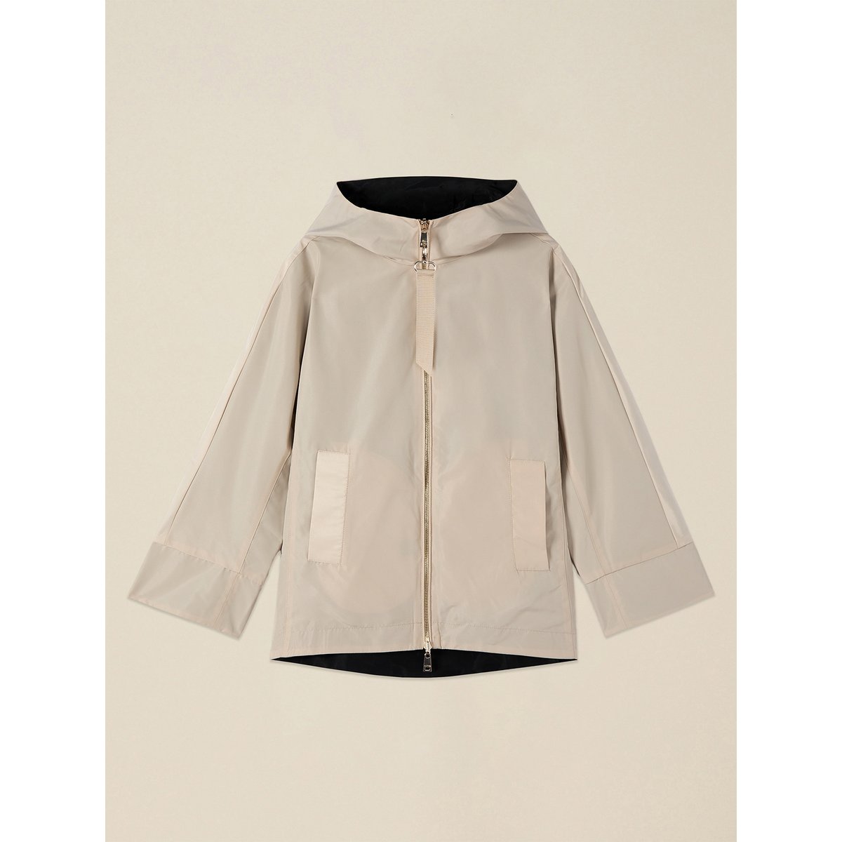 Parka court réversible avec capuche beige, OLTRE