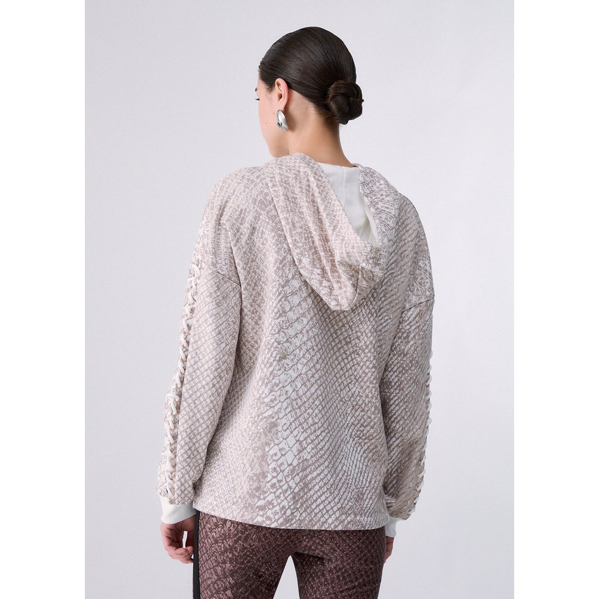 Sweat-shirt à imprimé animalier blanc, LIU JO