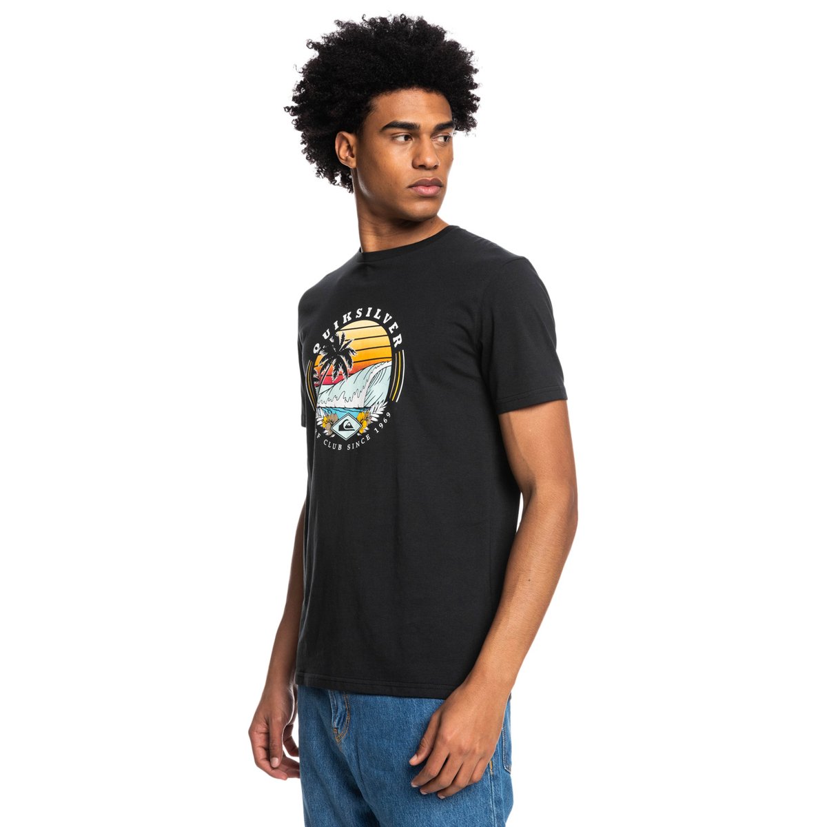 T-shirt QS SURF CLUB noir black, QUIKSILVER
