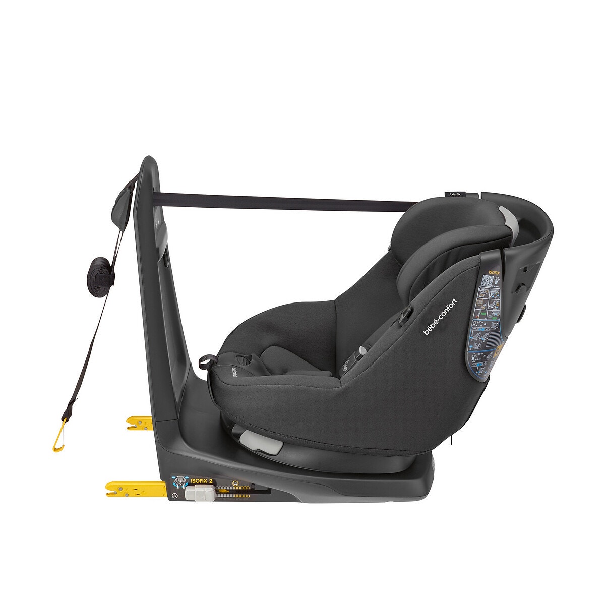 Siège auto pivotant Isofix avec airbags AxissFix Air noir authentique, BEBECONFORT