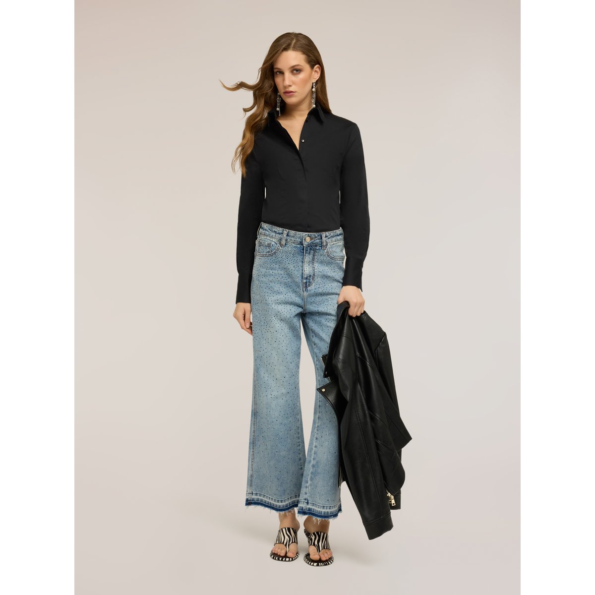 Chemise en popeline noir, MOTIVI