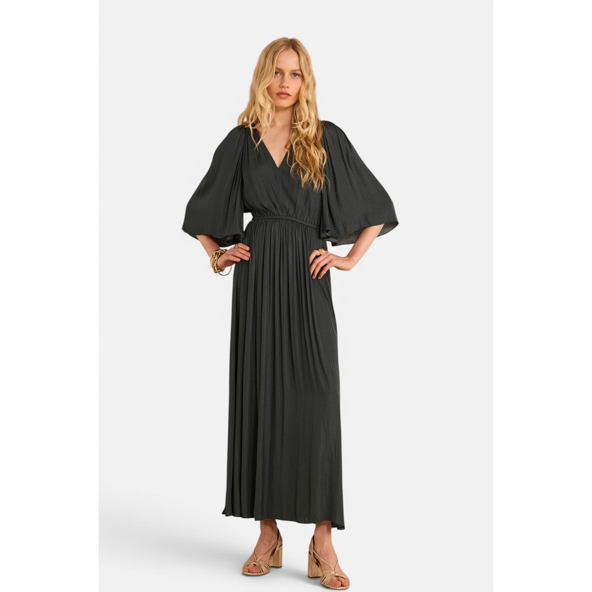 Robe fluide PERLA petrole, Maison 123