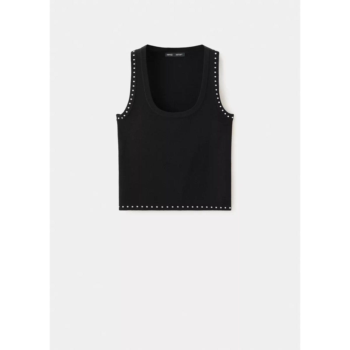 Top bretelles détail clous noir, MANGO