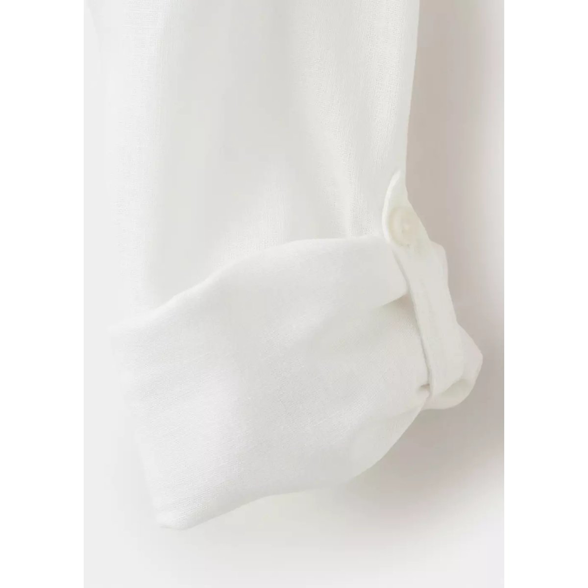 Chemise lin col officier blanc, MANGO KIDS