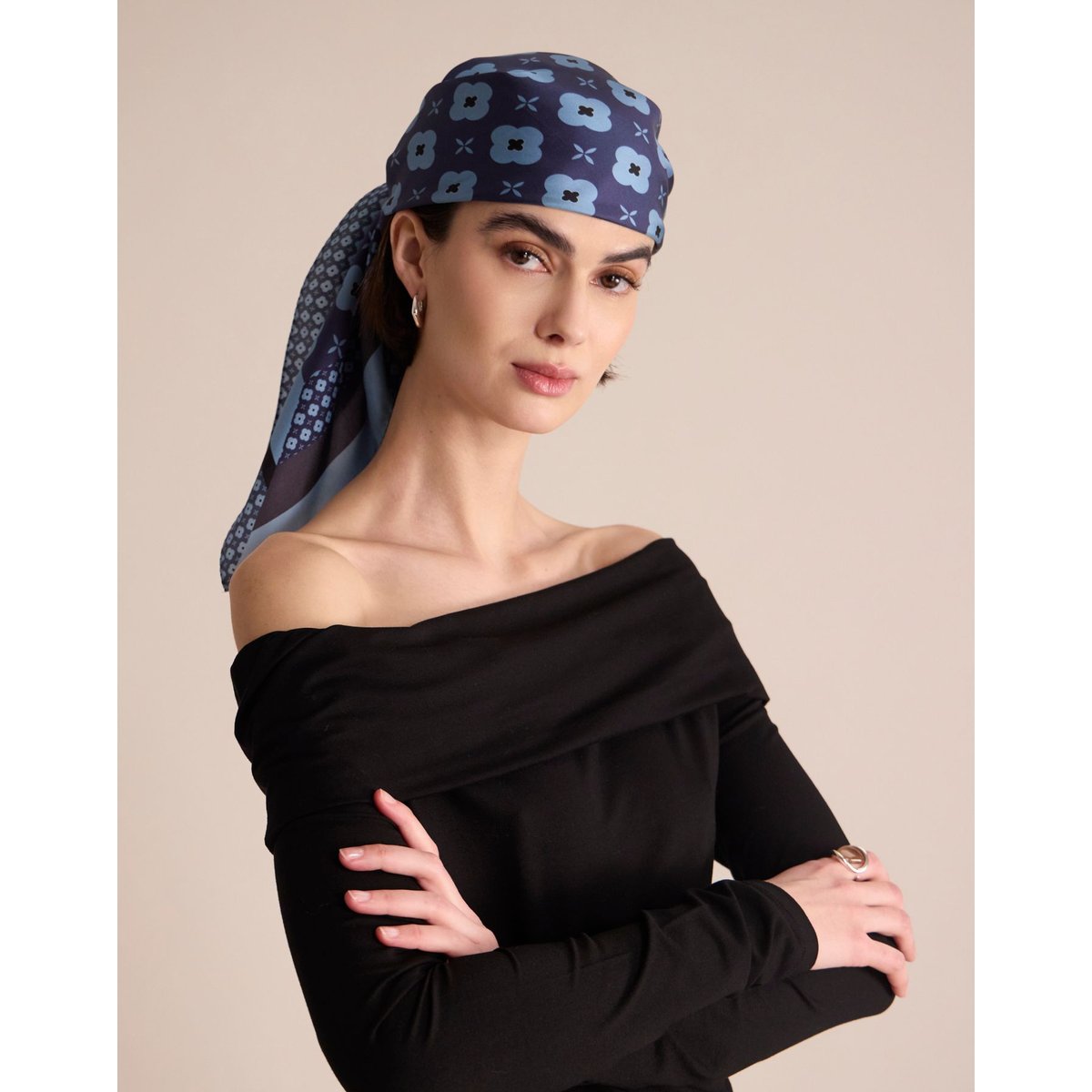 Foulard Lewis bleu, INES DE LA FRESSANGE PARIS