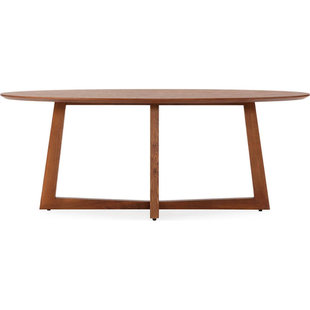Table à manger ovale en placage de frêne noyer, RECOLLECTION