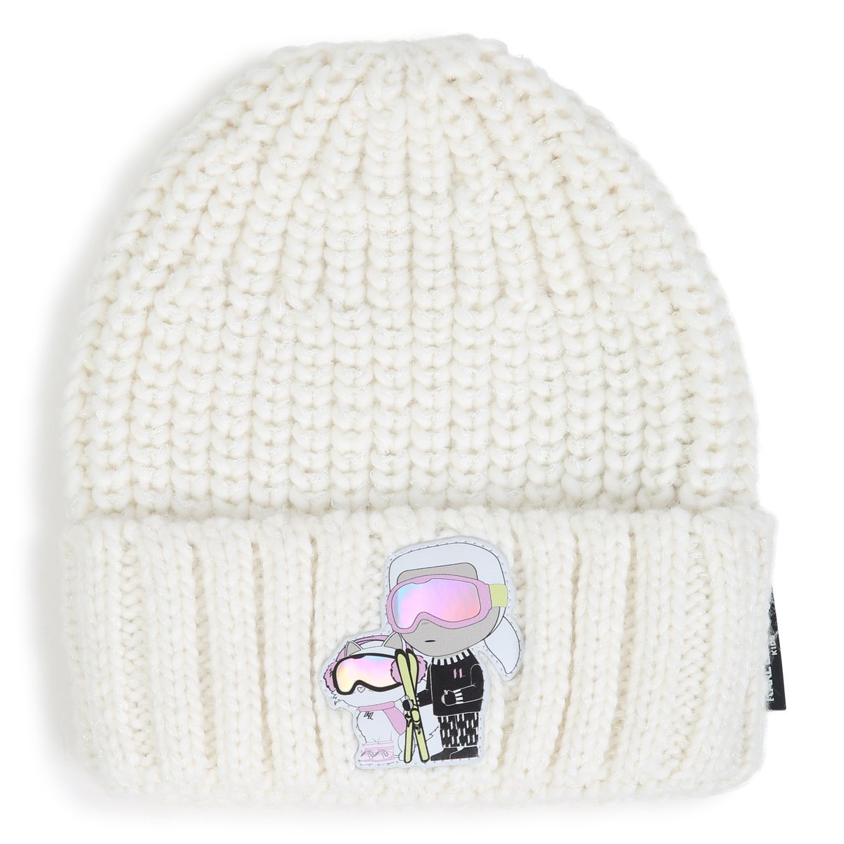 Bonnet en tricot creme, KARL LAGERFELD KIDS
