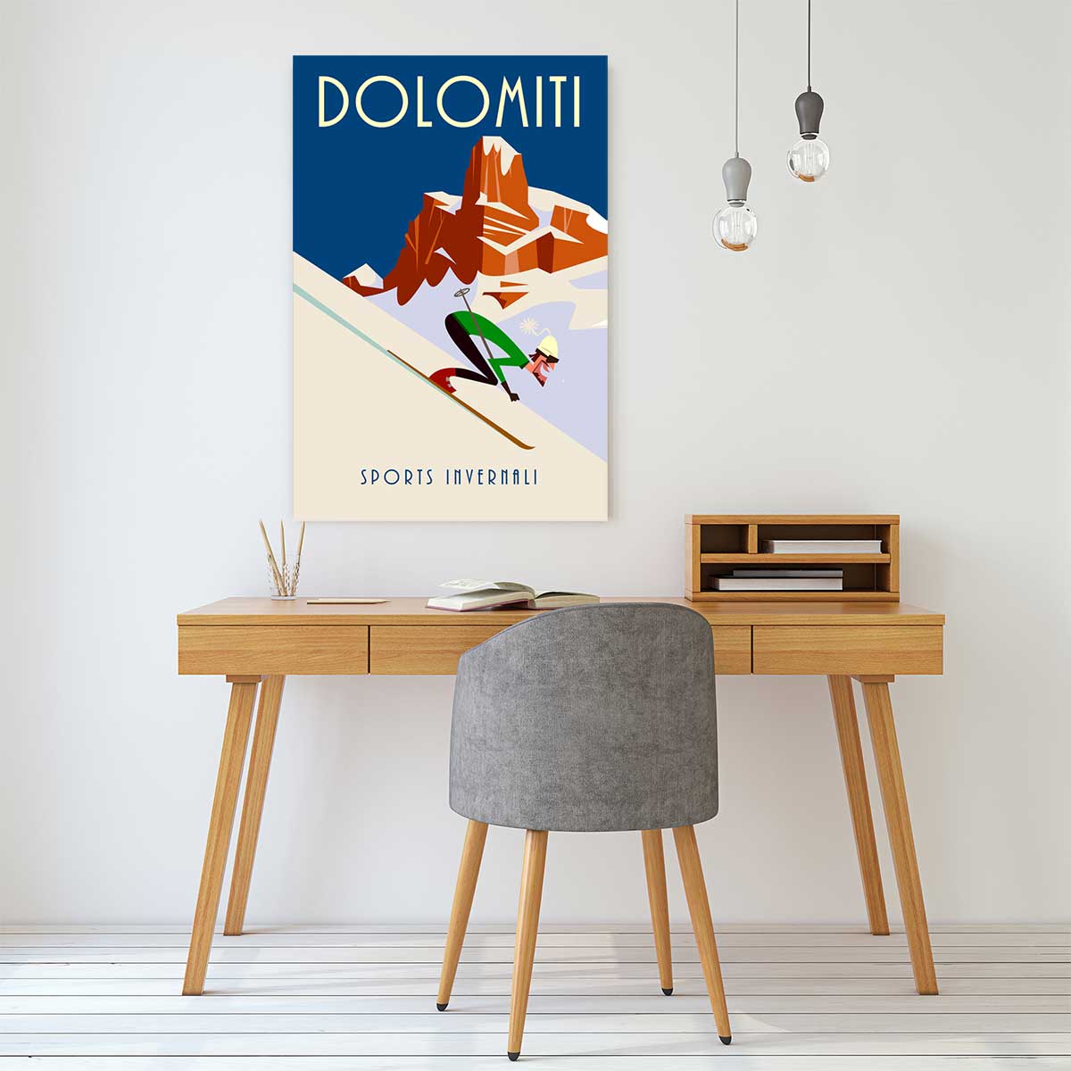 Tableau ski et dolomites tableau alu dibond, HEXOA