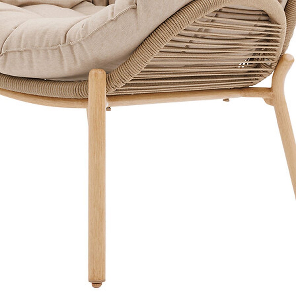 Salon de jardin 5 places en acier MELOANE beige, HESPERIDE