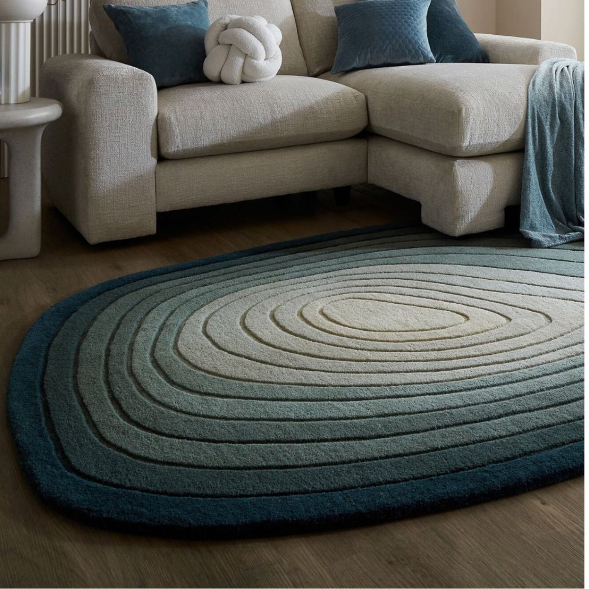 Tapis en laine PUDDLE bleu, FLAIR RUGS