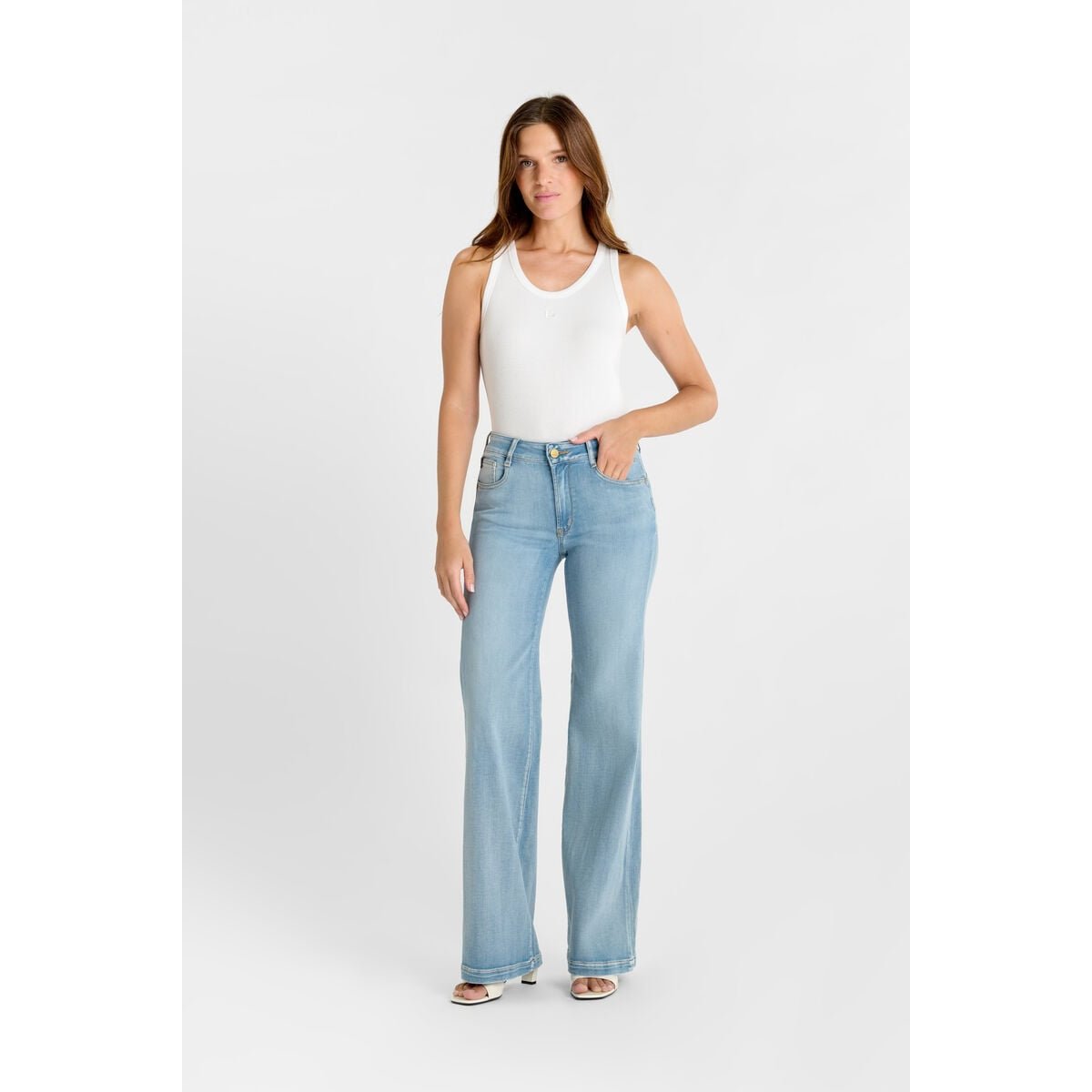 Jeans flare PULP high flare, longueur 34 blue, LE TEMPS DES CERISES