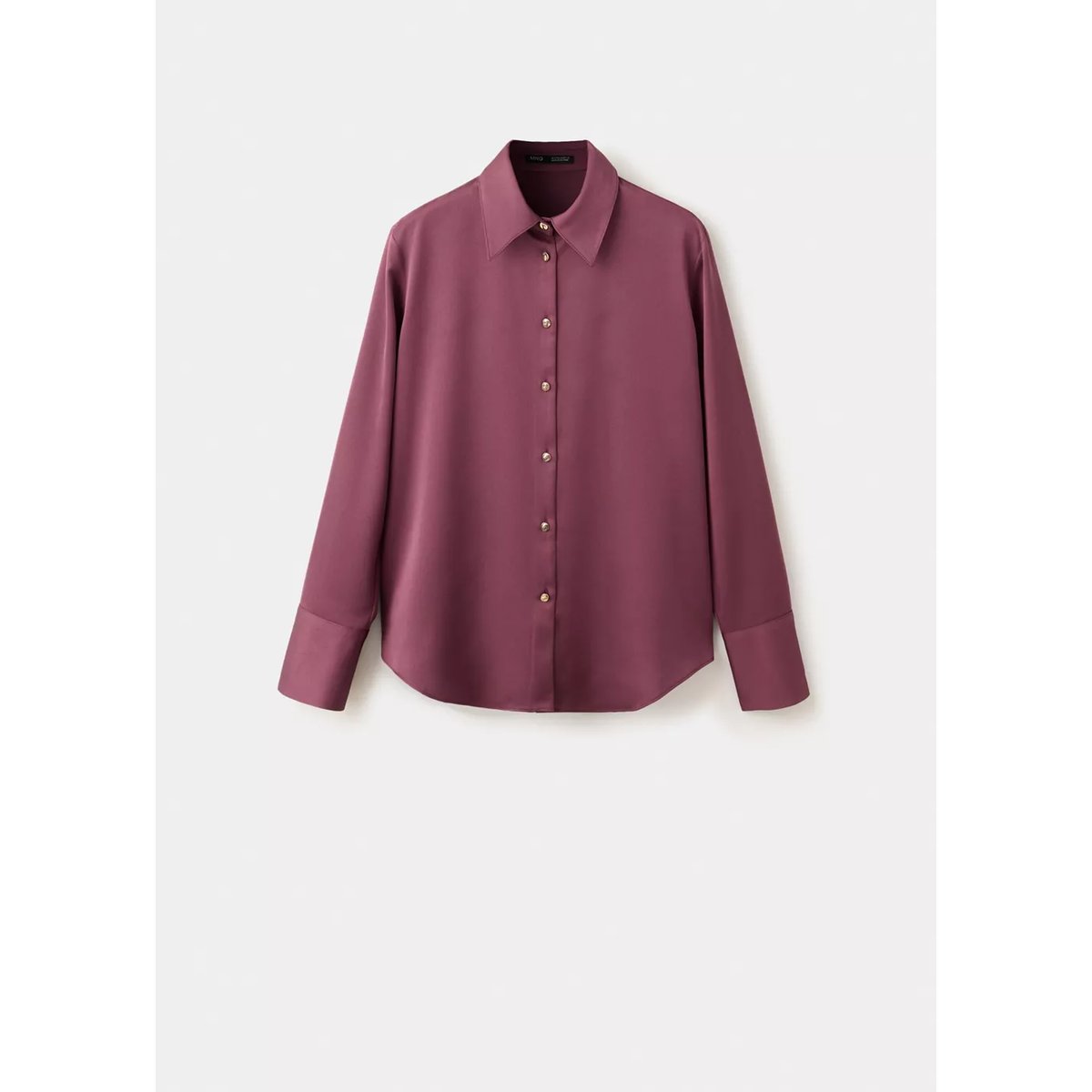 Chemise satinée regular-fit prune, MANGO