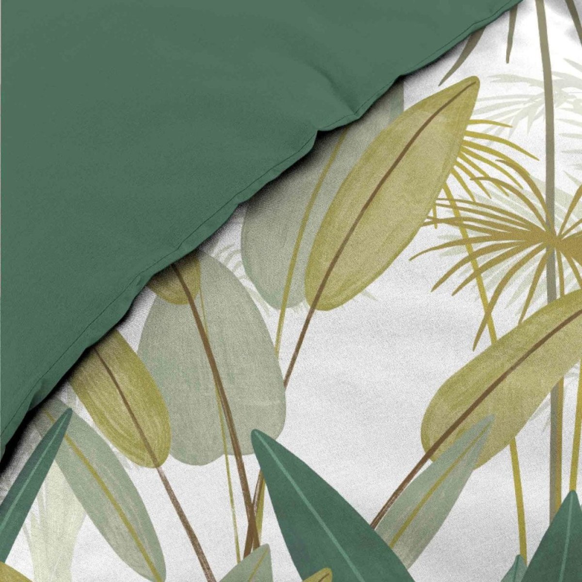 Housse de couette 240x220 + 2 taies OTIKA 100% coton vert, DECORATIE