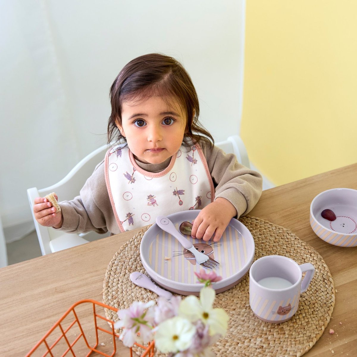 Coffret repas lilas, jaune, marron, LASSIG