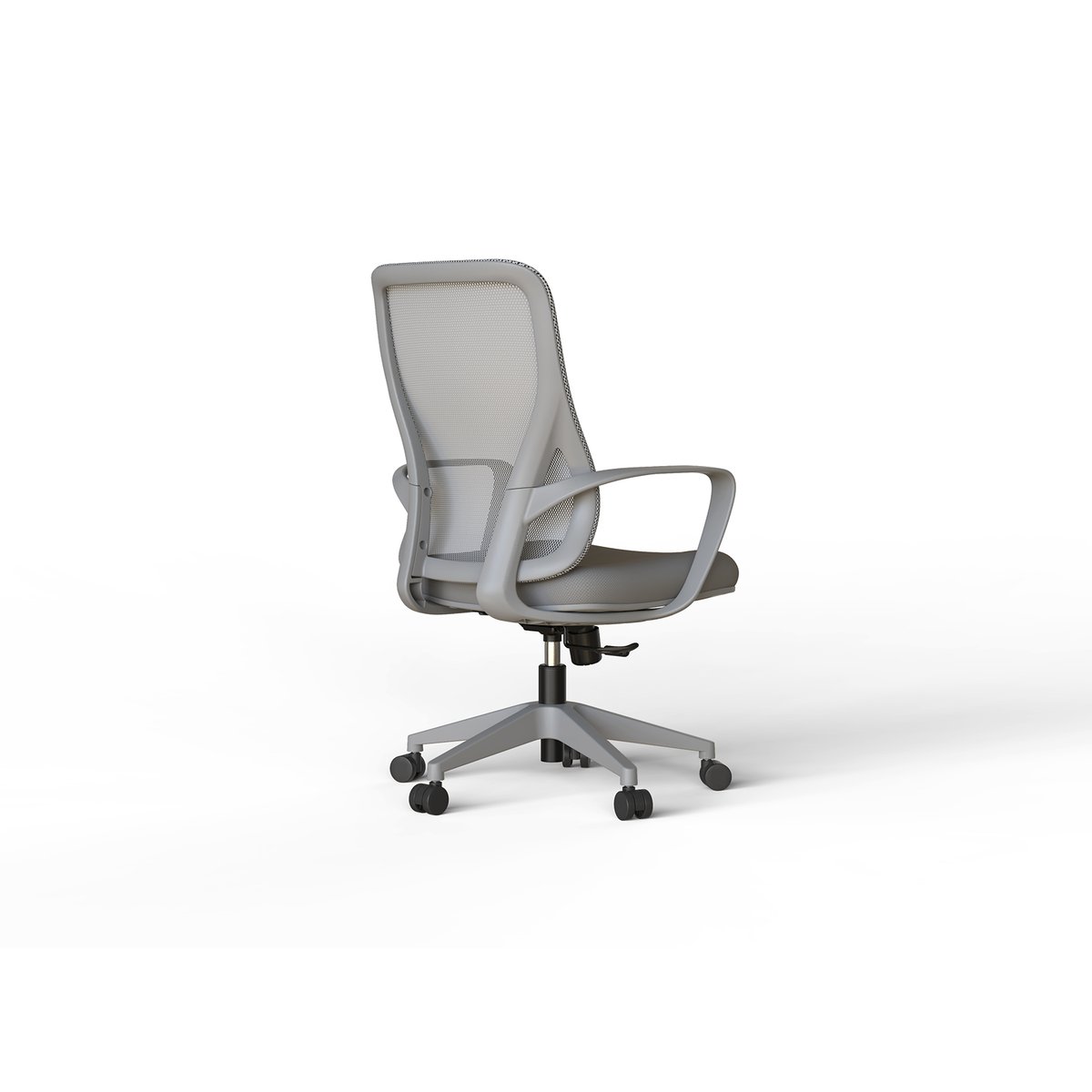 Chaise de bureau à roulettes en tissu et mesh, SELENE gris, HISPANOHOGAR