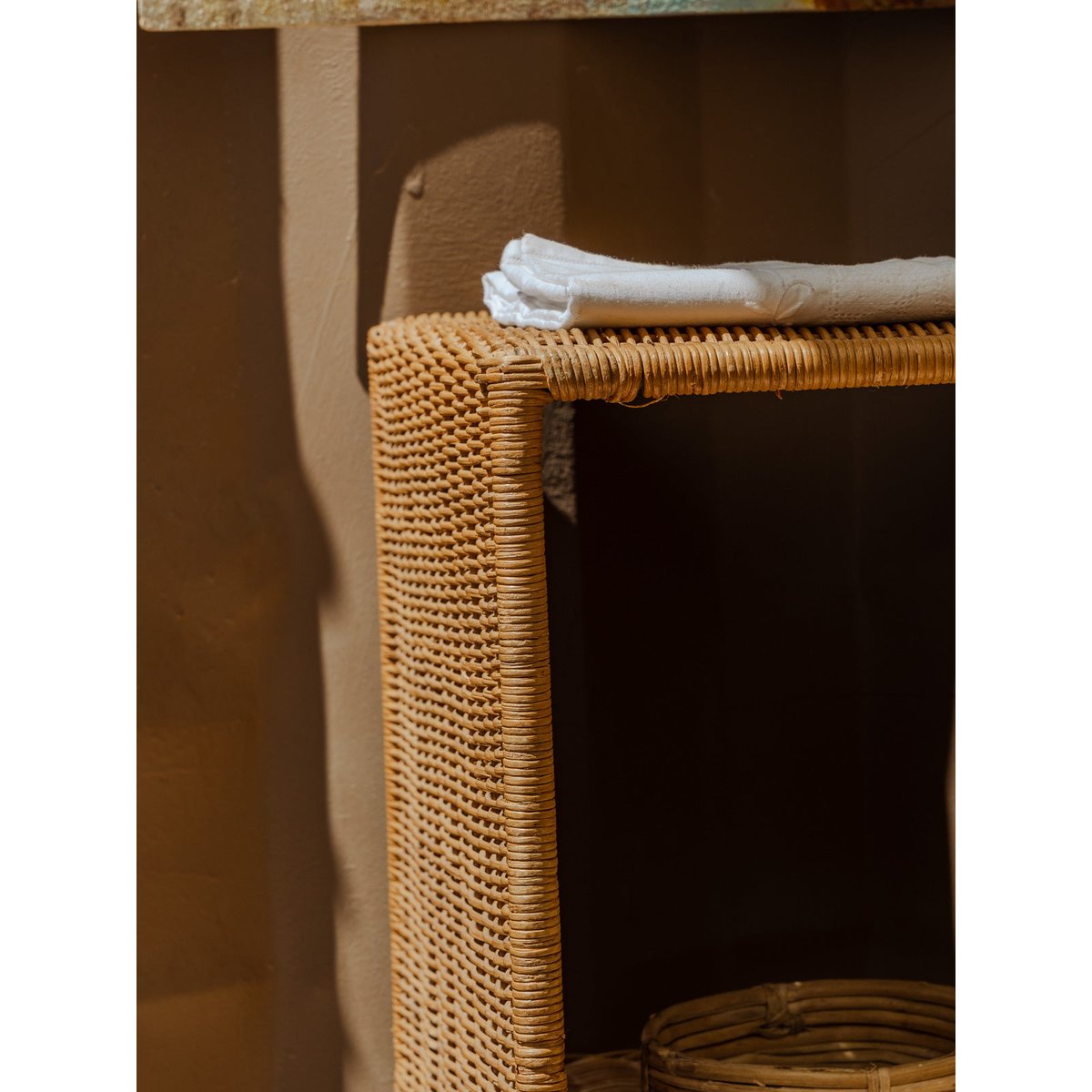 Étagère en rotin Gaëlle N°1446 - Bon état beige, DEBONGOUT